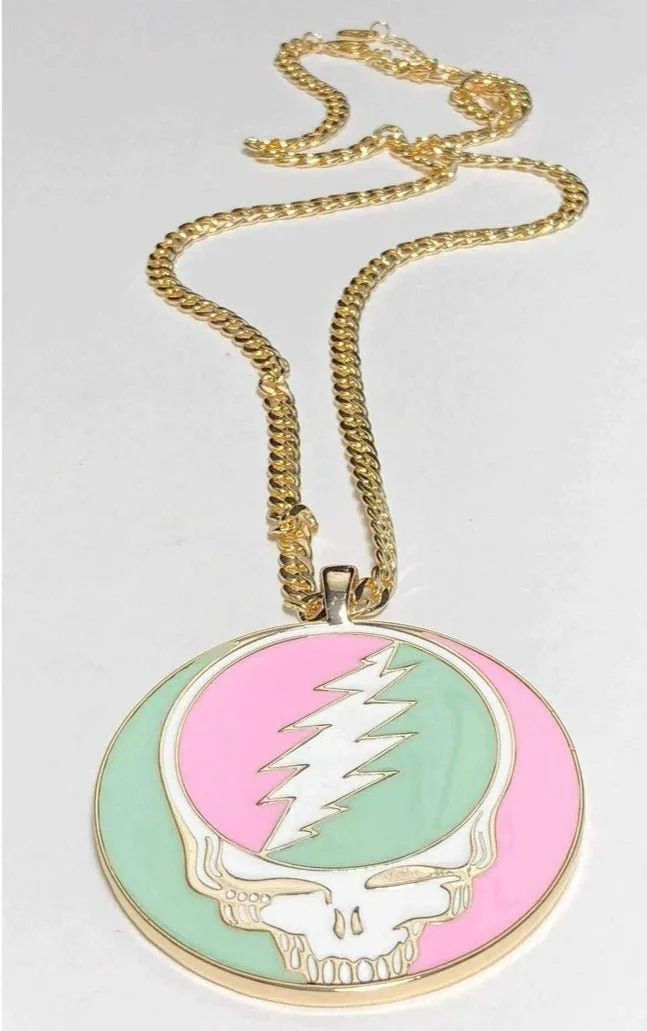 Trixy Starr x Grateful Dead Pastel Stealie Necklace