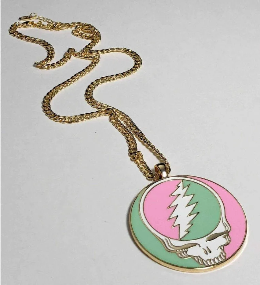 Trixy Starr x Grateful Dead Pastel Stealie Necklace