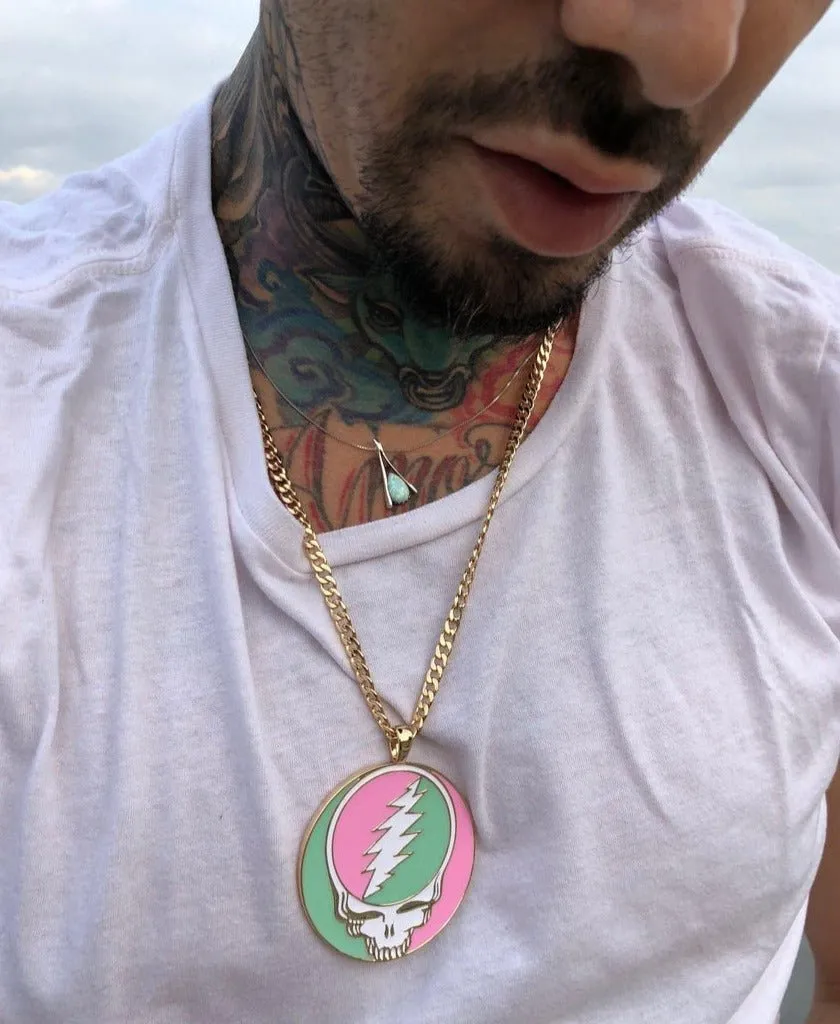 Trixy Starr x Grateful Dead Pastel Stealie Necklace