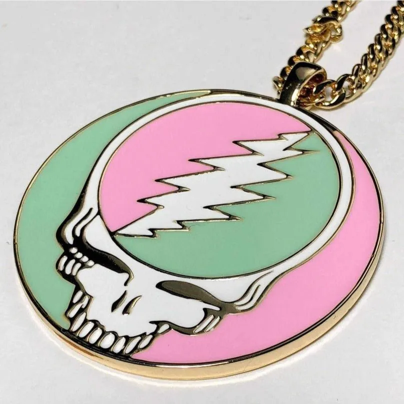 Trixy Starr x Grateful Dead Pastel Stealie Necklace