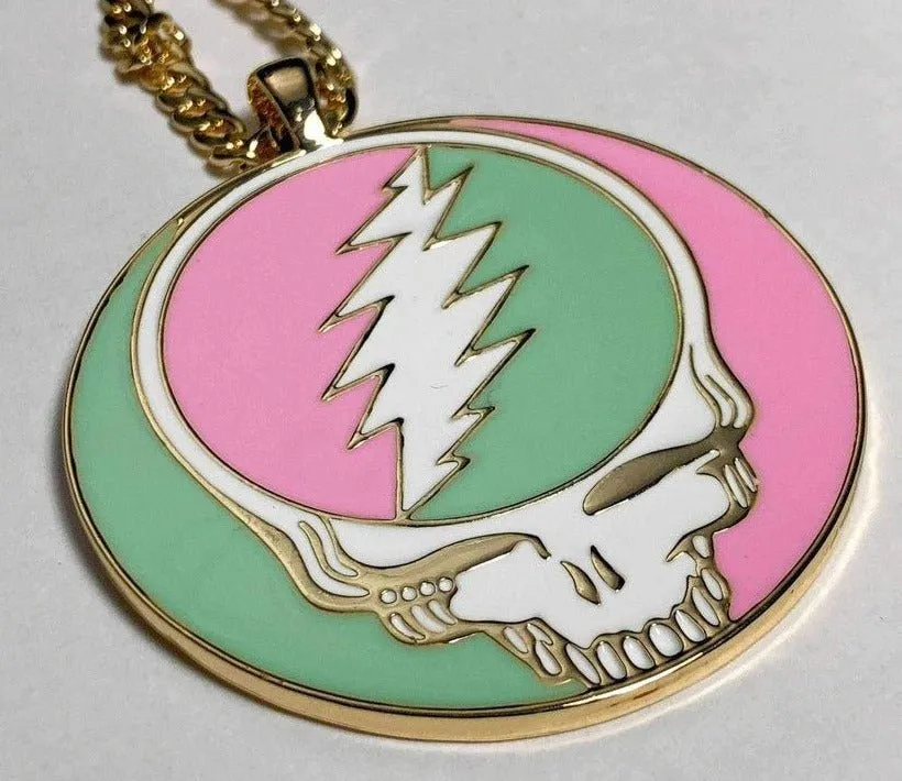 Trixy Starr x Grateful Dead Pastel Stealie Necklace