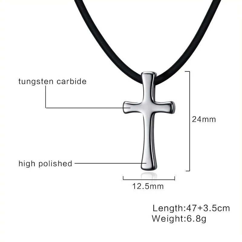 Tungsten  Cross Pendant Necklace for Men