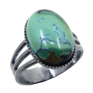 Turquoise Ring Adjustable Gunmetal