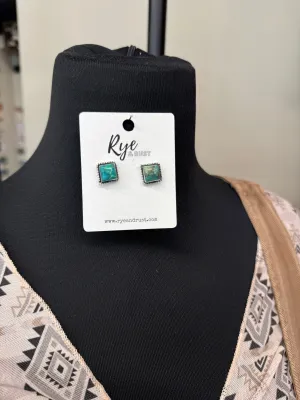 Turquoise Square Stud