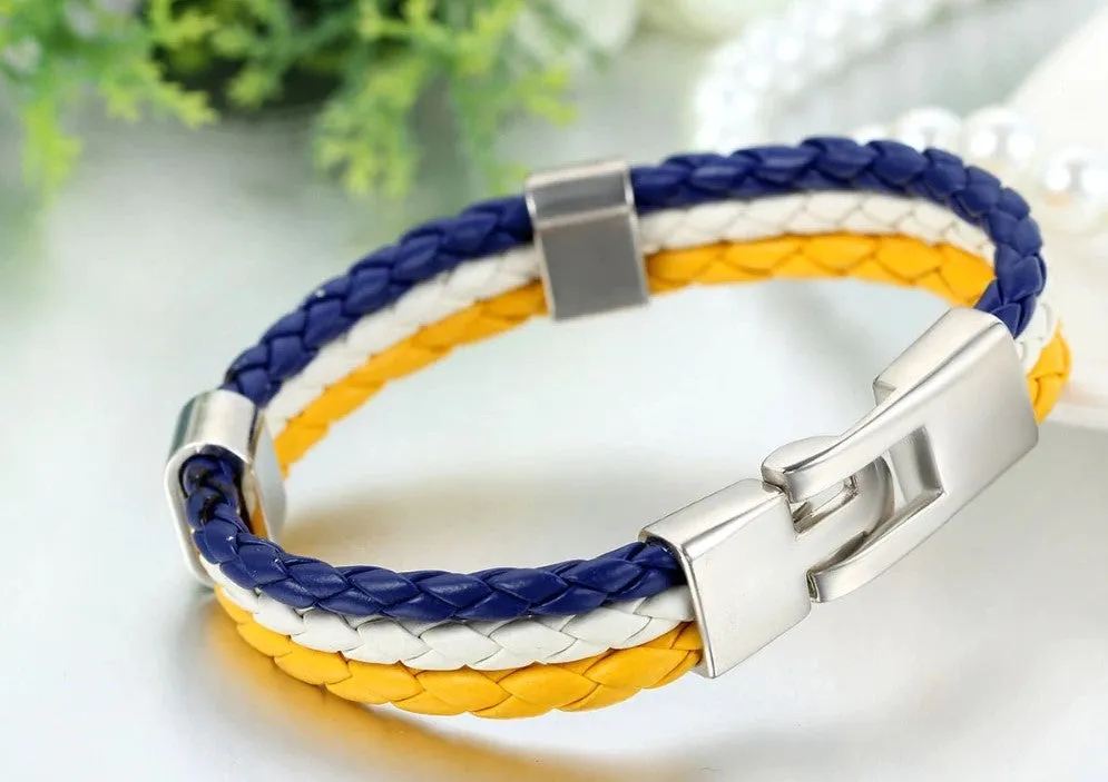 Uruguay Flag Braided Bracelet