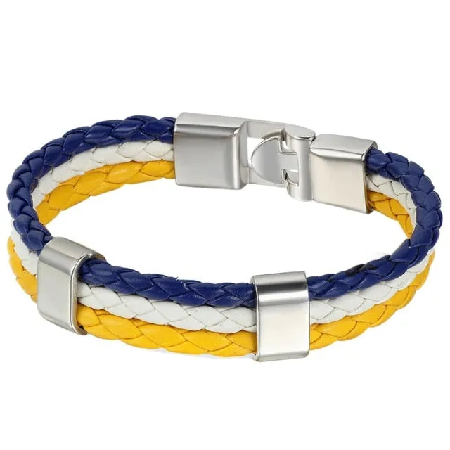 Uruguay Flag Braided Bracelet
