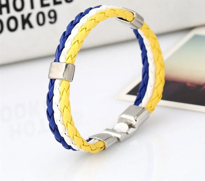 Uruguay Flag Braided Bracelet