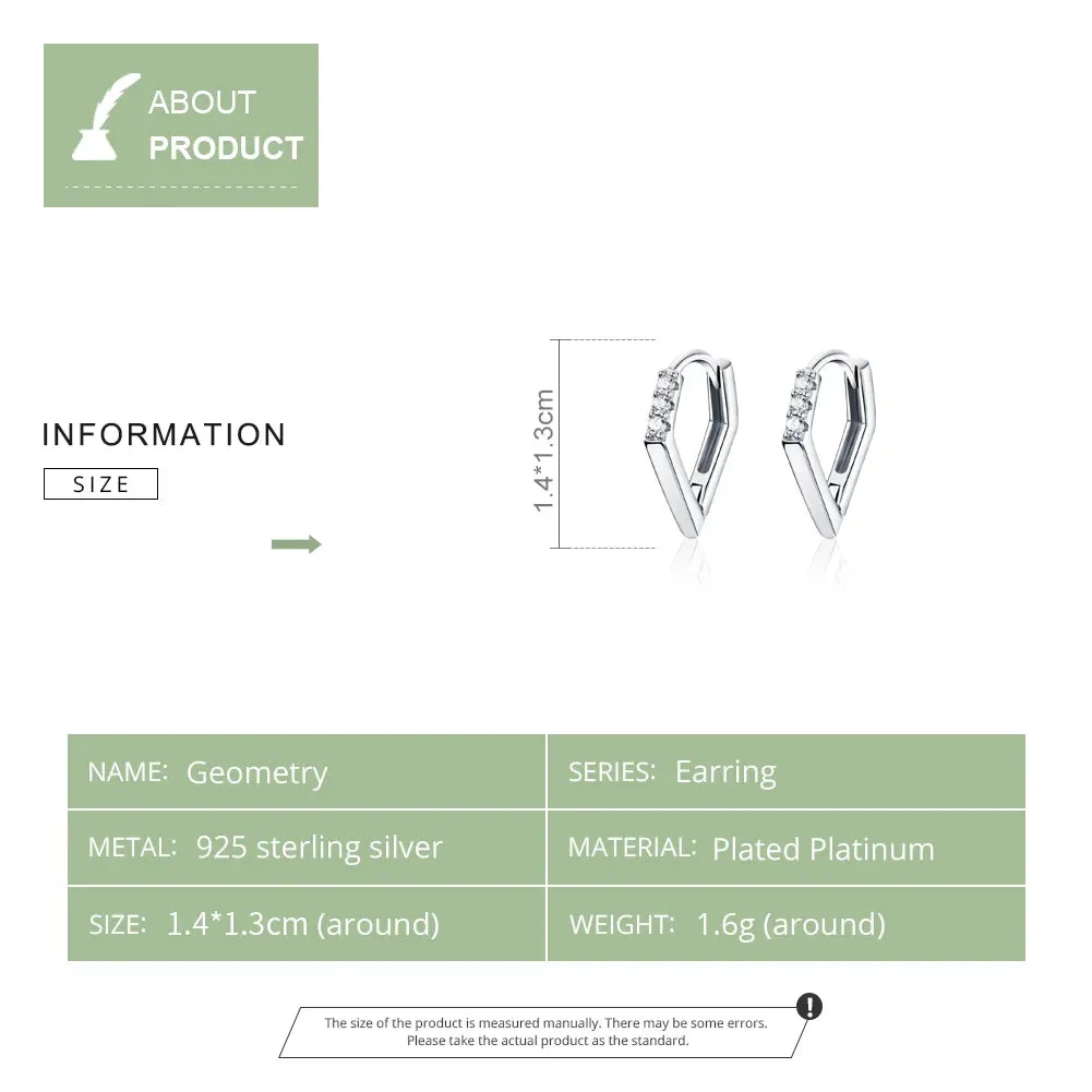 V-Shape Silver Authentic Hoop Earrings