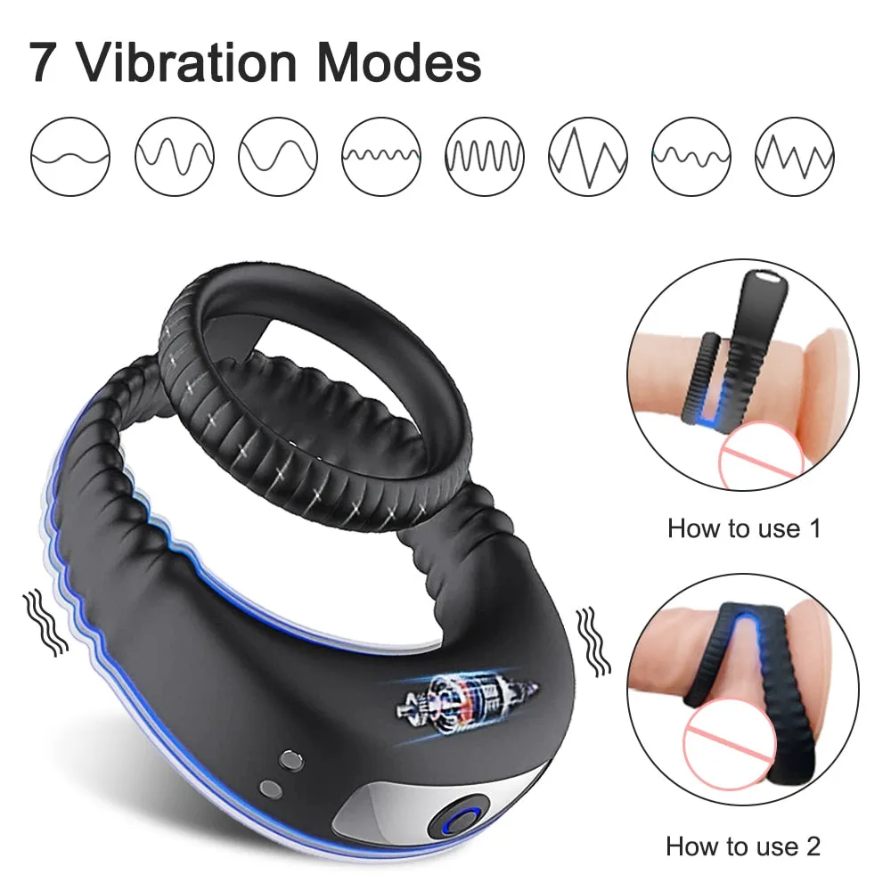 Vibrator Penis Cock Ring on for Men