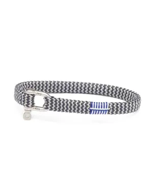 Vicious Vik Slate 7mm Flat Rope Bracelet Gray Light Gray Silver