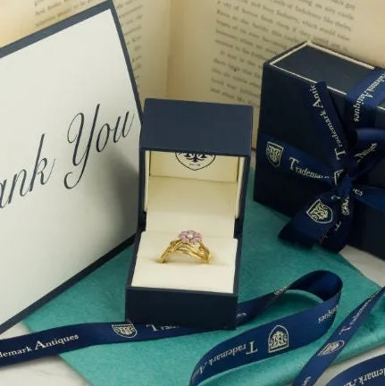 Victorian Blue Enamel Woman Conversion Ring of 14k Gold