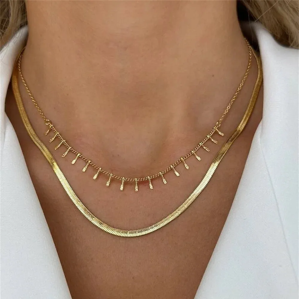 Vintage Geometric Exaggerated Artificial Pearl Chain Necklaces
