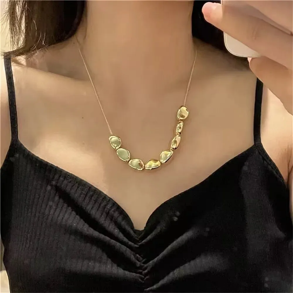 Vintage Geometric Exaggerated Artificial Pearl Chain Necklaces