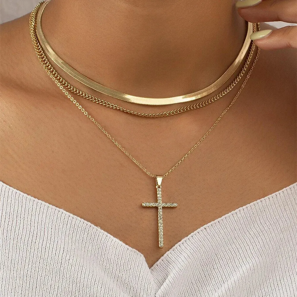 Vintage Geometric Exaggerated Artificial Pearl Chain Necklaces