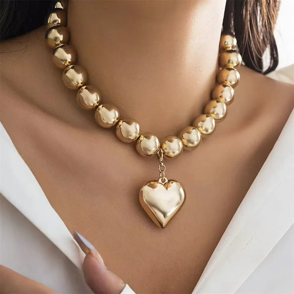 Vintage Geometric Exaggerated Artificial Pearl Chain Necklaces