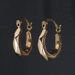 Vintage Gold Hoop Earrings | 14k  Gold Hoop Earrings