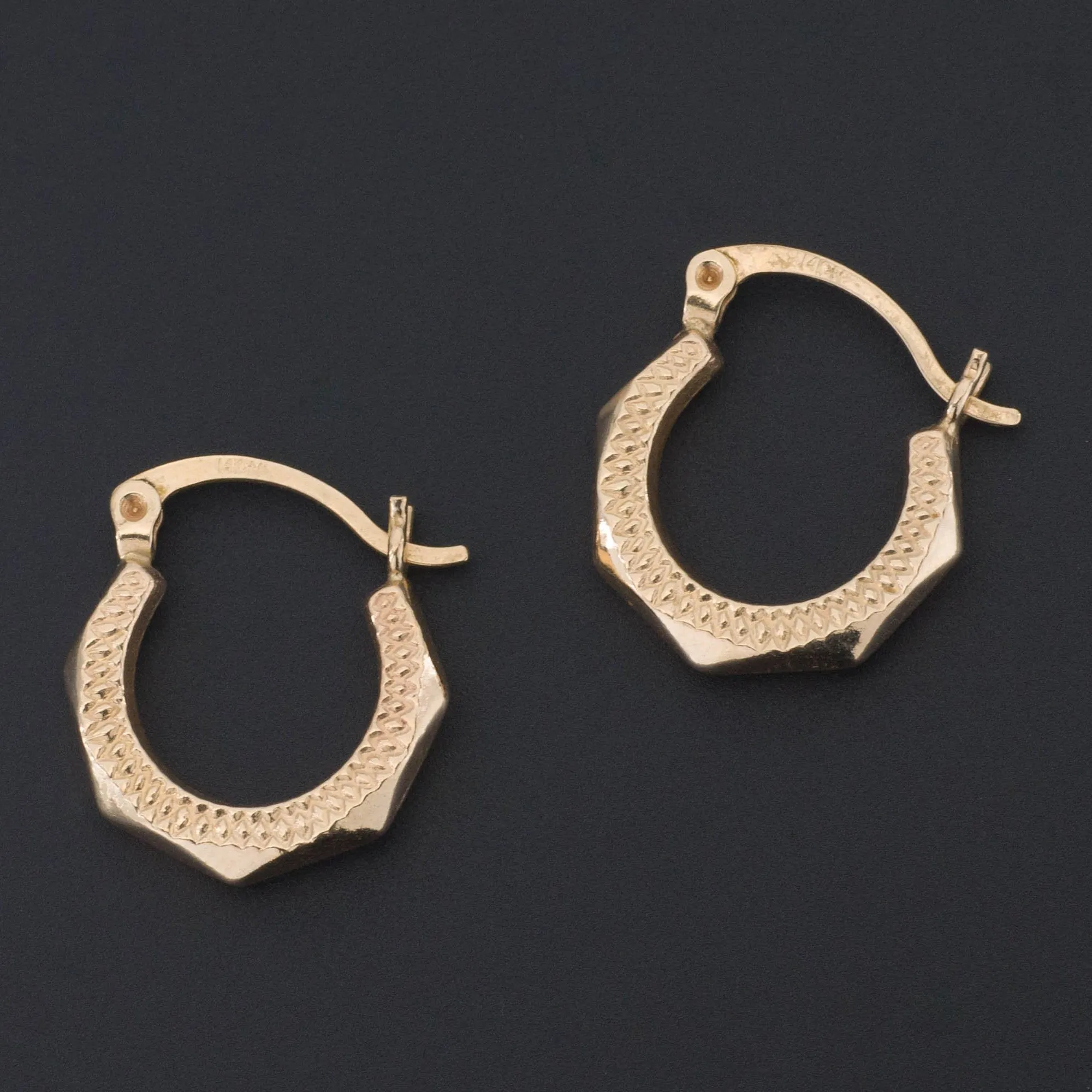 Vintage Gold Hoop Earrings | 14k  Gold Hoop Earrings