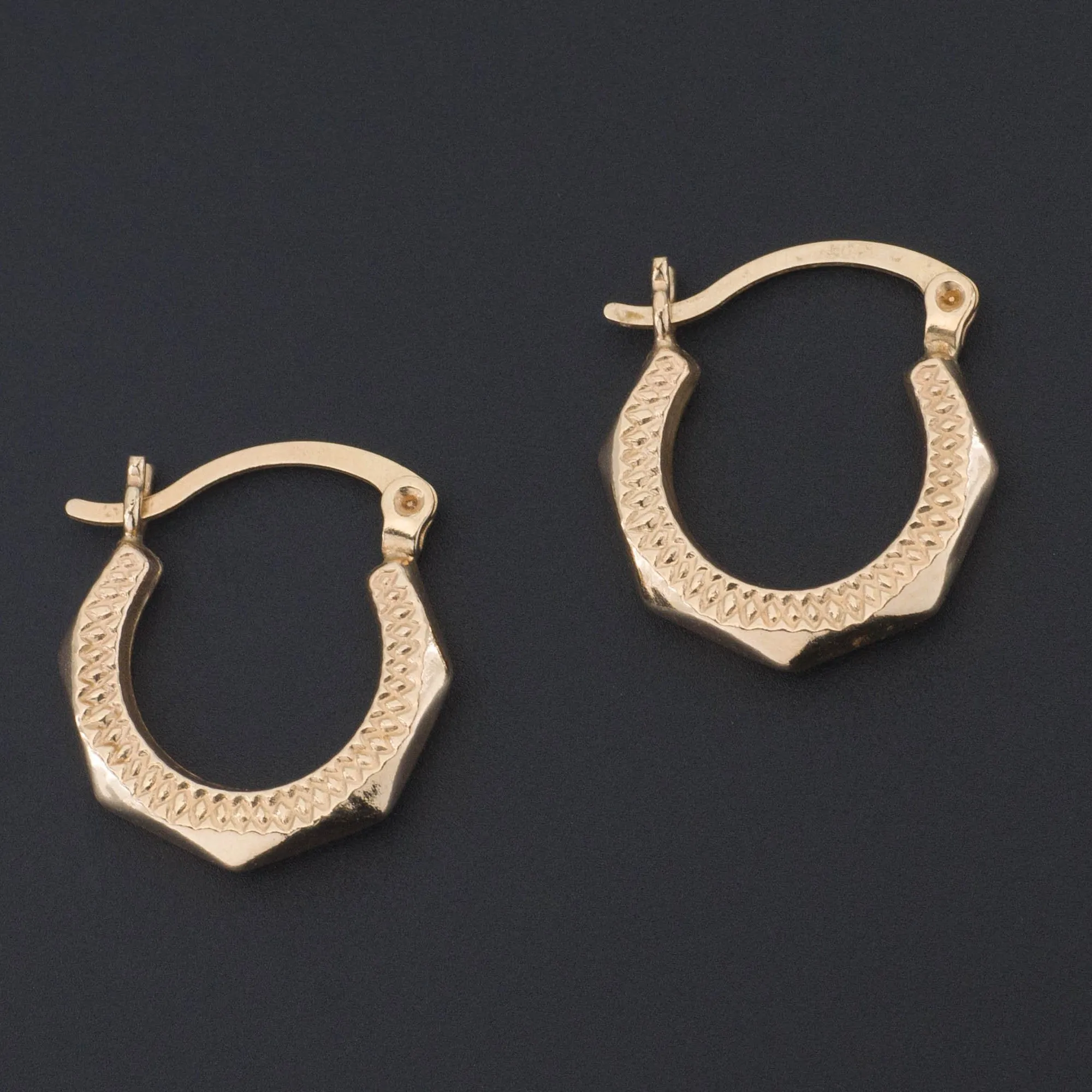 Vintage Gold Hoop Earrings | 14k  Gold Hoop Earrings