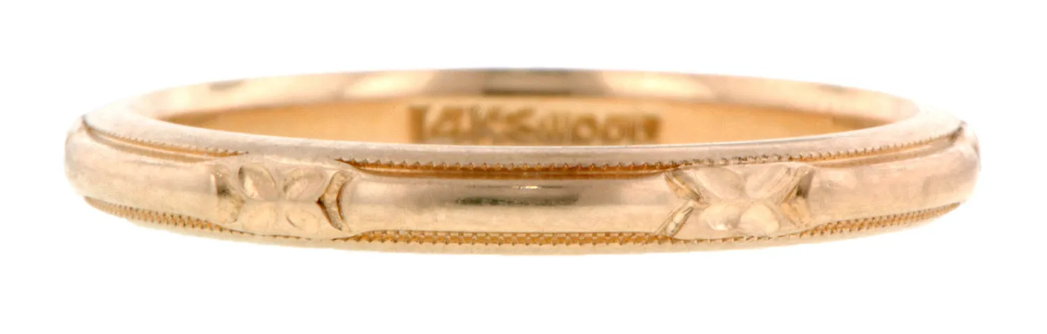 Vintage Patterned Wedding Band