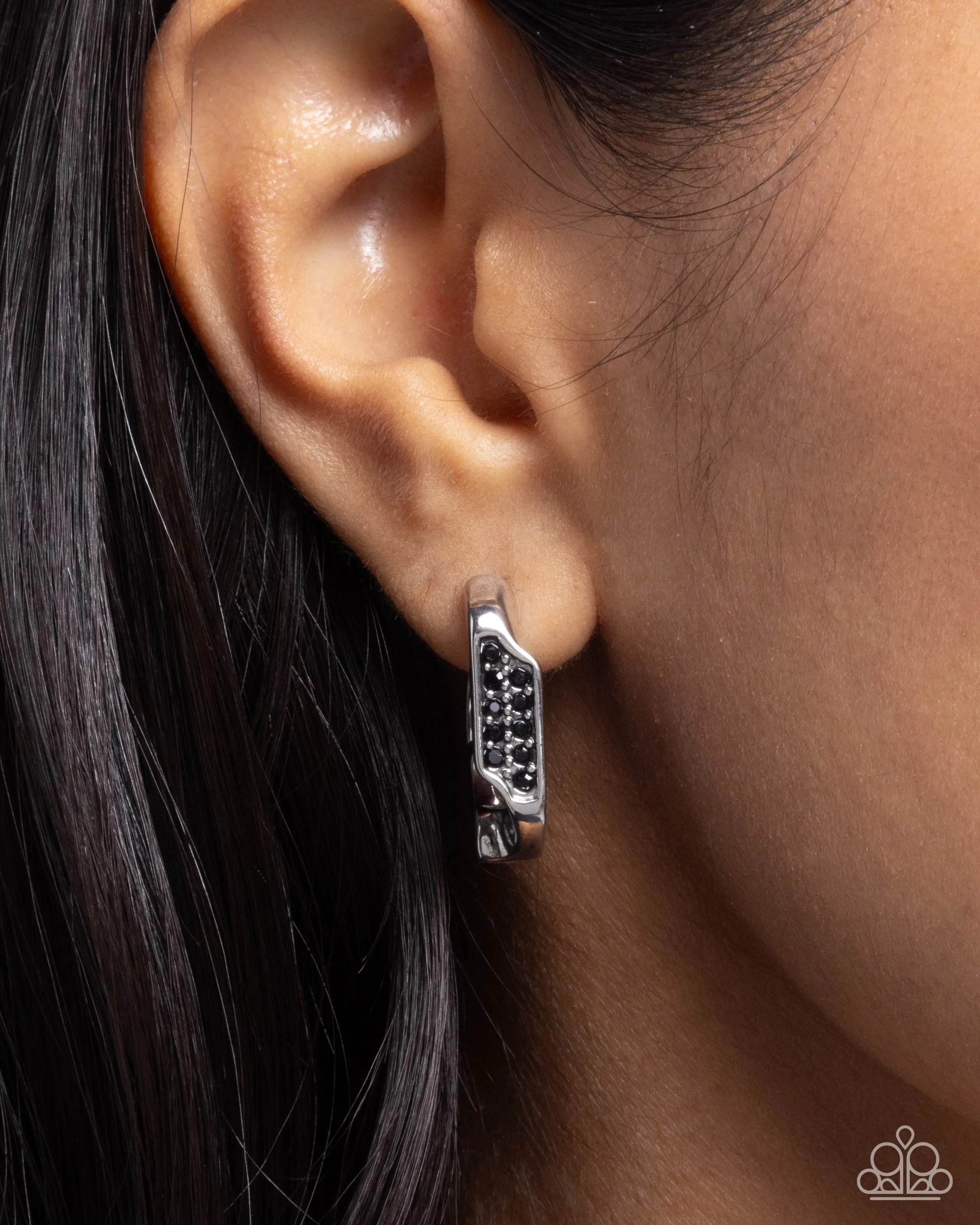 Warped Welcome - Black - Earrings
