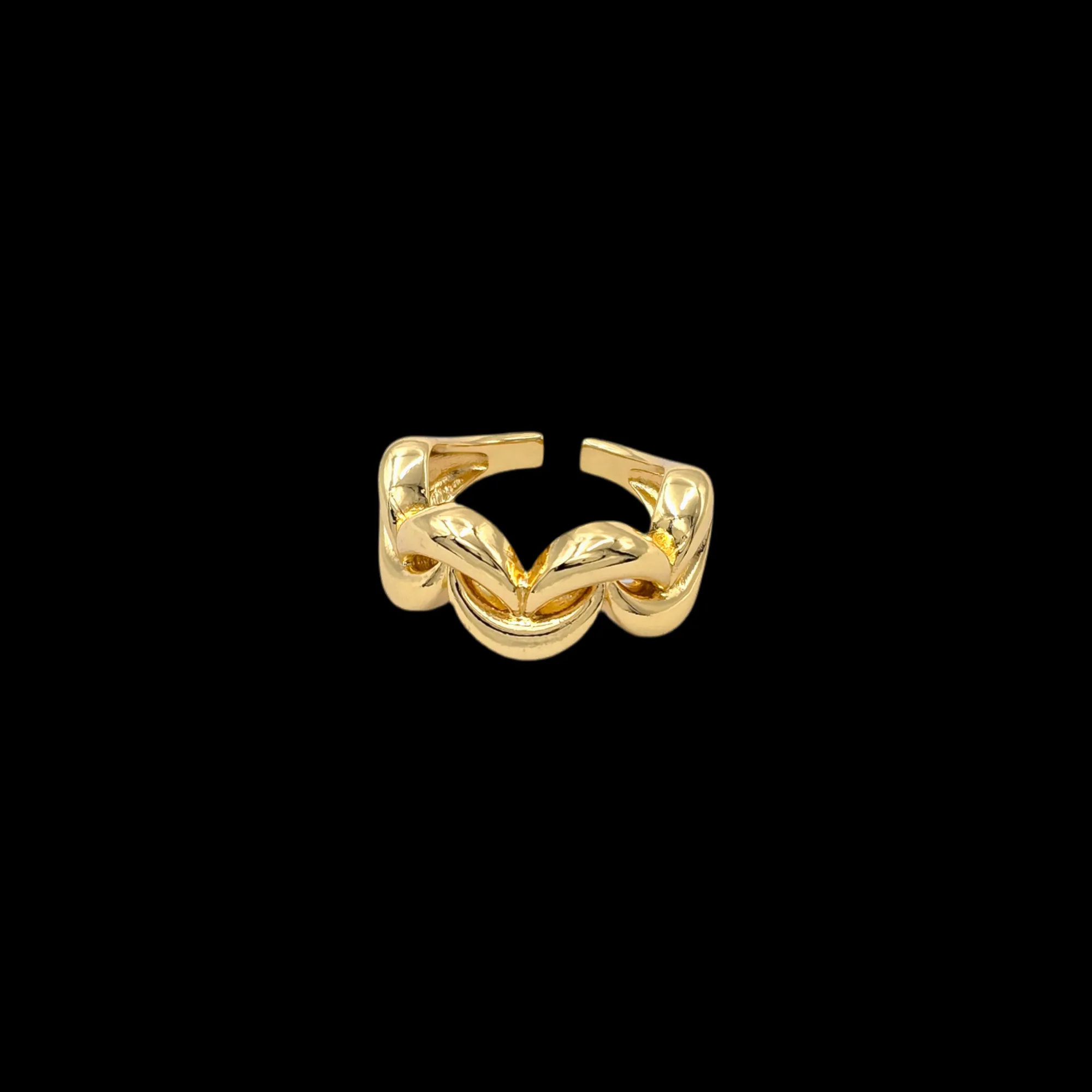 Wavy Adjustable Ring Gold Plated AR7