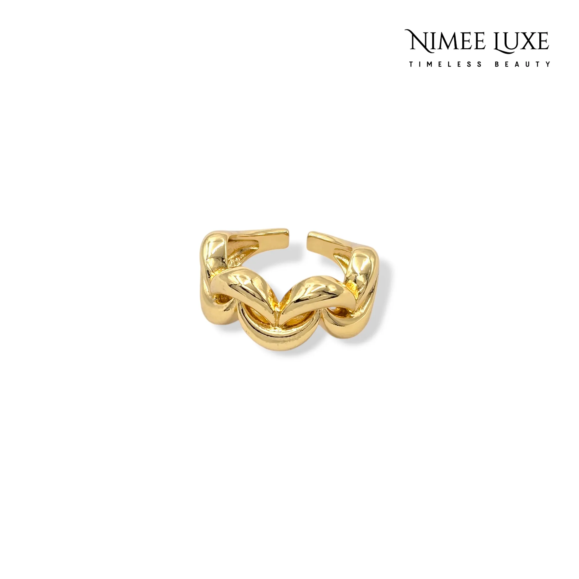 Wavy Adjustable Ring Gold Plated AR7