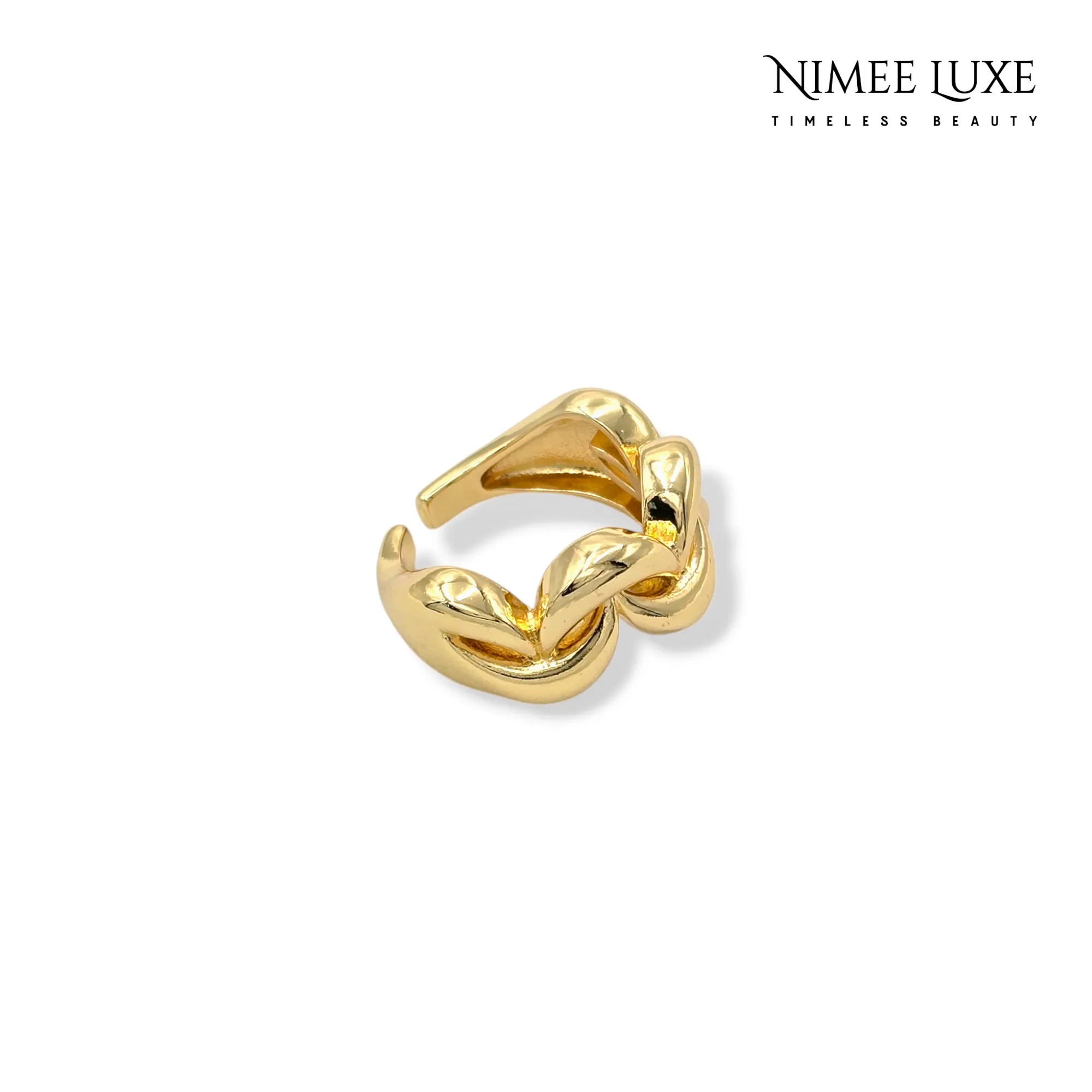 Wavy Adjustable Ring Gold Plated AR7