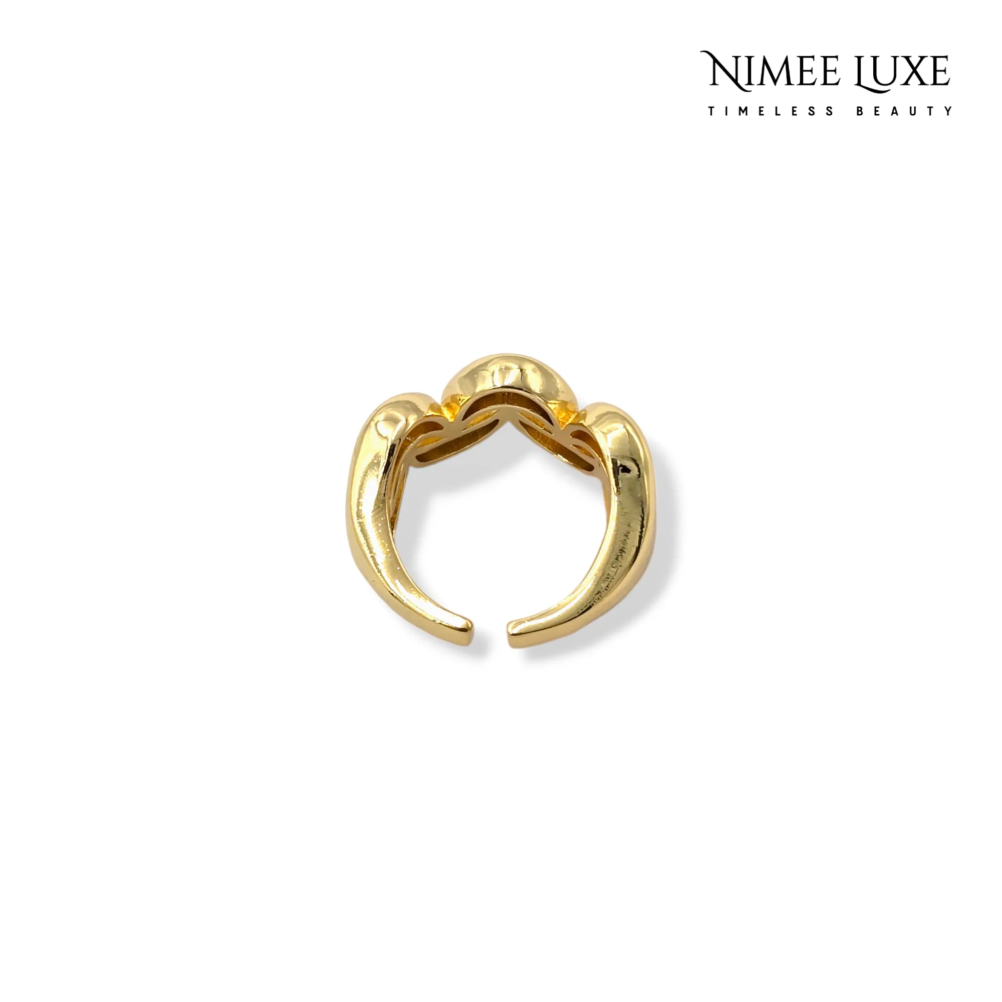 Wavy Adjustable Ring Gold Plated AR7