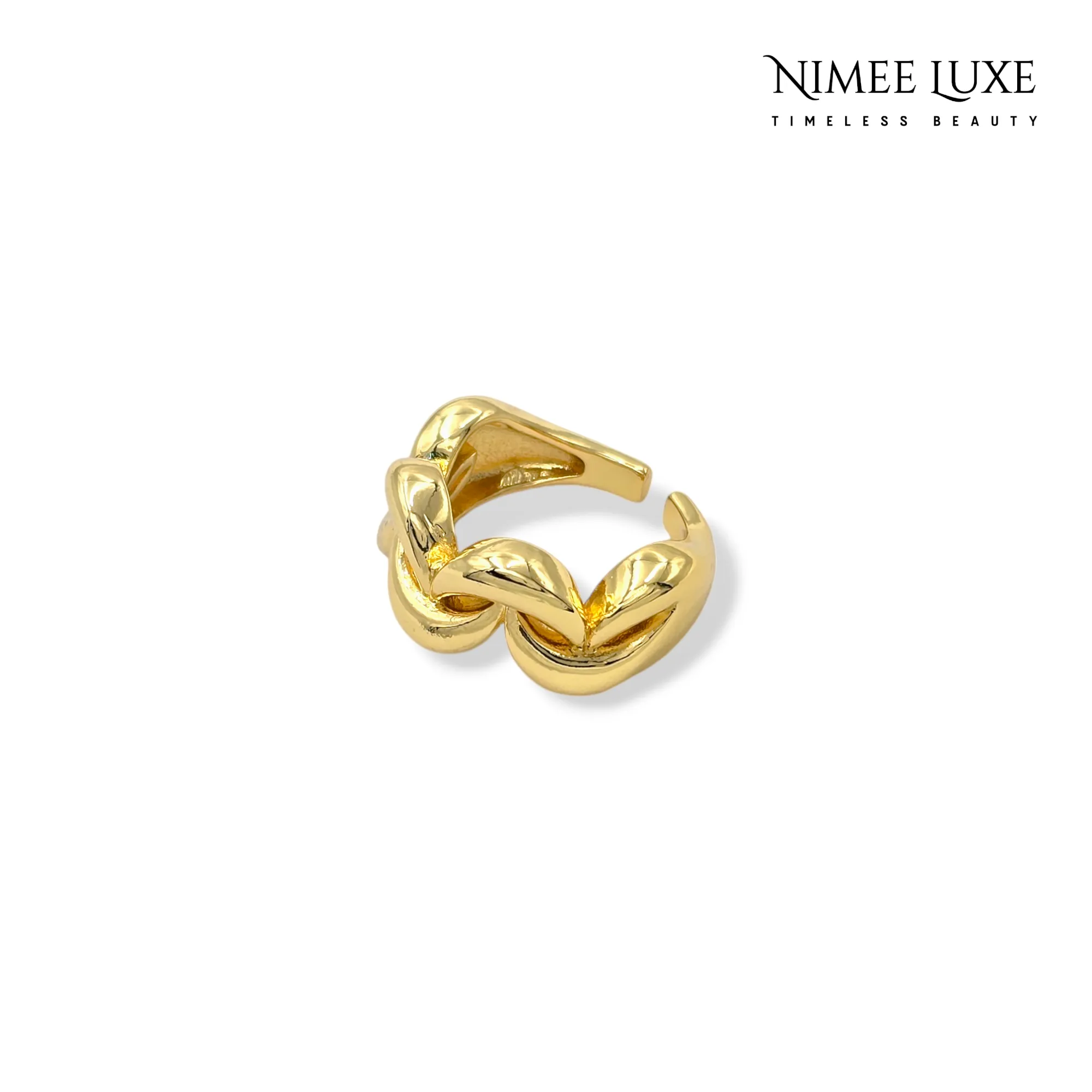Wavy Adjustable Ring Gold Plated AR7