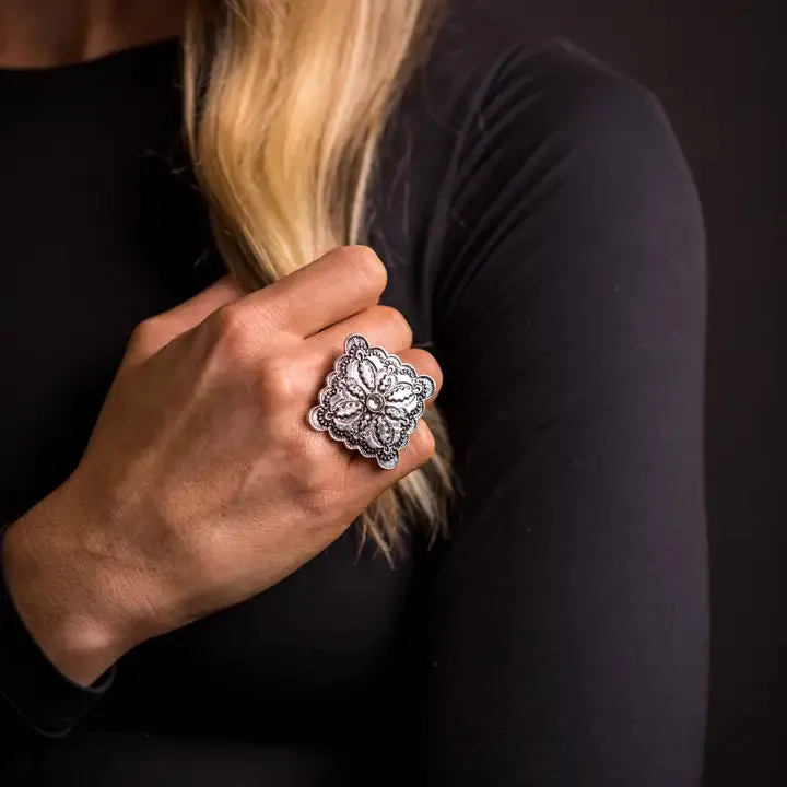 West & Co. Adjustable Silver Diamond Ring