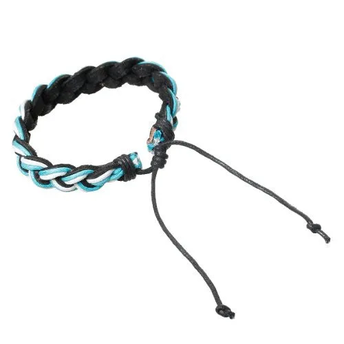 White Black blue Cowhide Rope Braided Bracelet