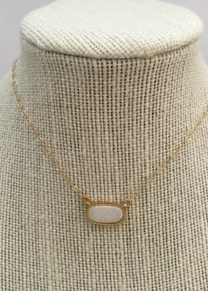 White Druzy Necklace