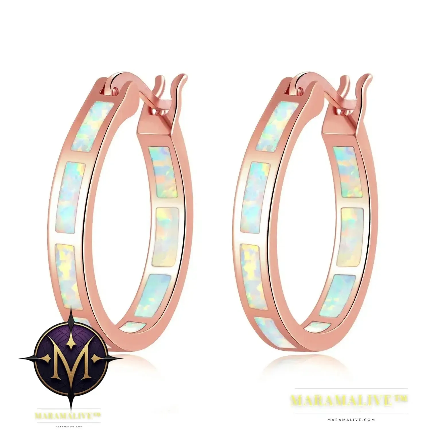 White Fire Opal Hoop Earrings With Stone Silver Plated Small Round Circle Chic Summer Punk Jewelry Best Gifts for Woman