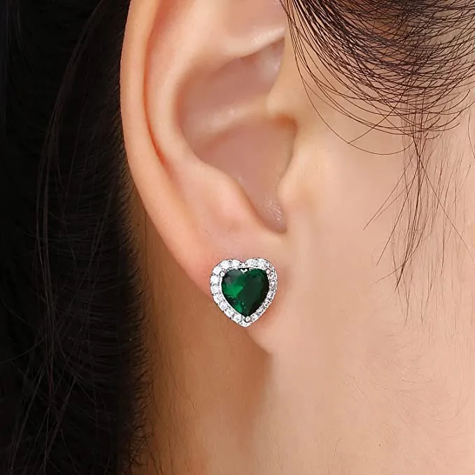 White Gold Plated Cubic Zirconia Earrings Studs