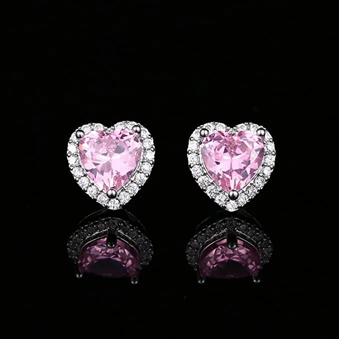 White Gold Plated Cubic Zirconia Earrings Studs