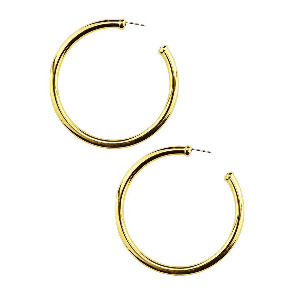 X Large Silver Plated Hoop