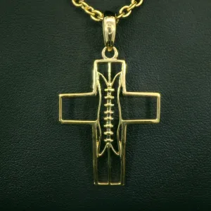 XL Gridiron Football Cross Necklace | Gold | Ready To Ship