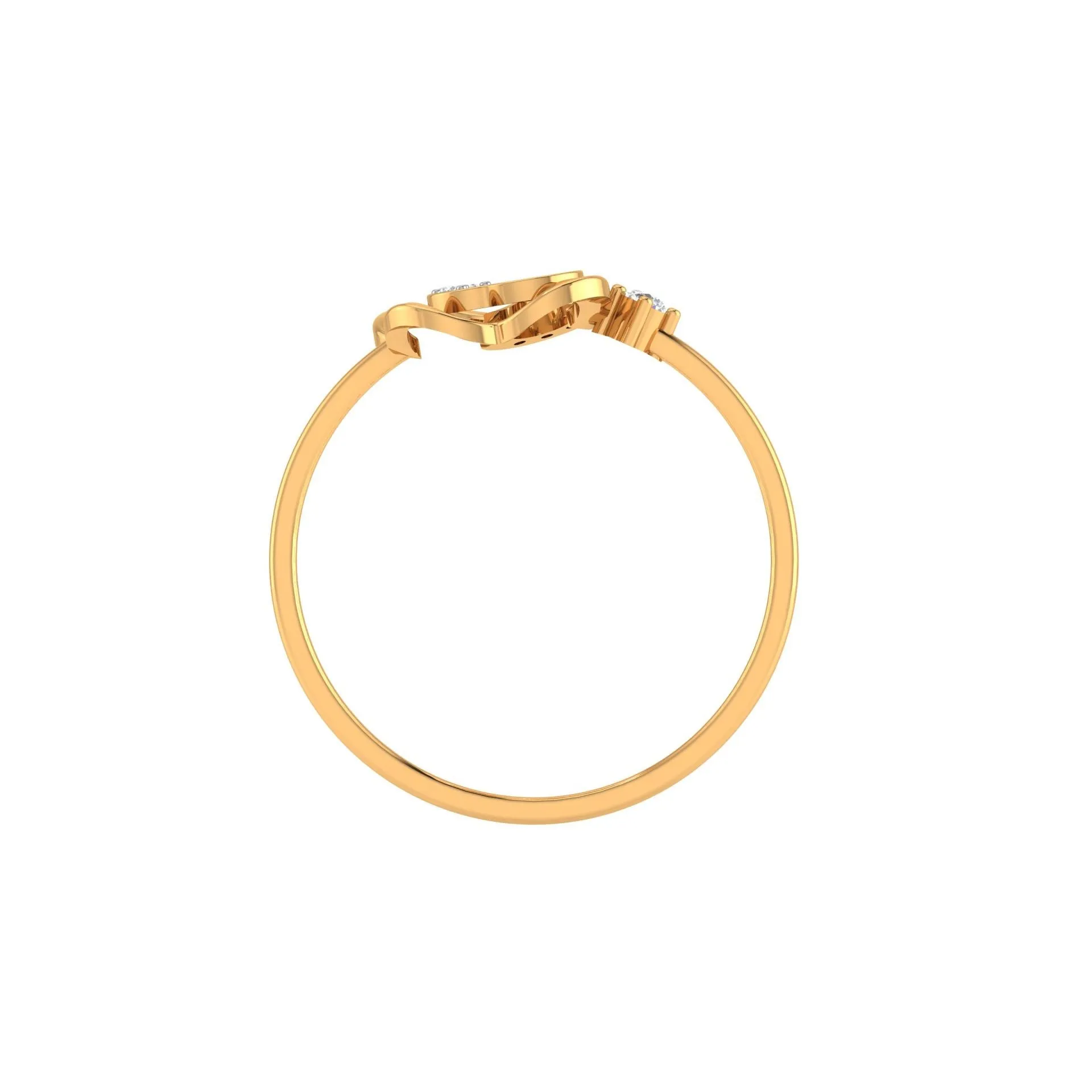 Yellow Gold Plated Adjustable Open Floral Silver Elegant Ring For Women