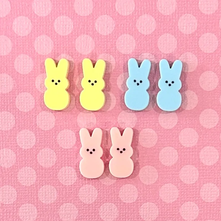 Yellow marshmallow  bunny 🐰 - stud - Set of 2